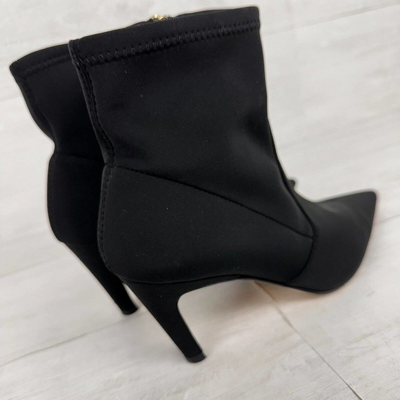 Good American The Icon Ankle Sock Bootie Women 8.5‎ Black Pointed Toe Stiletto - Picture 9 of 14